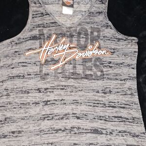 Harley-Davidson Gray and Black Tank Top